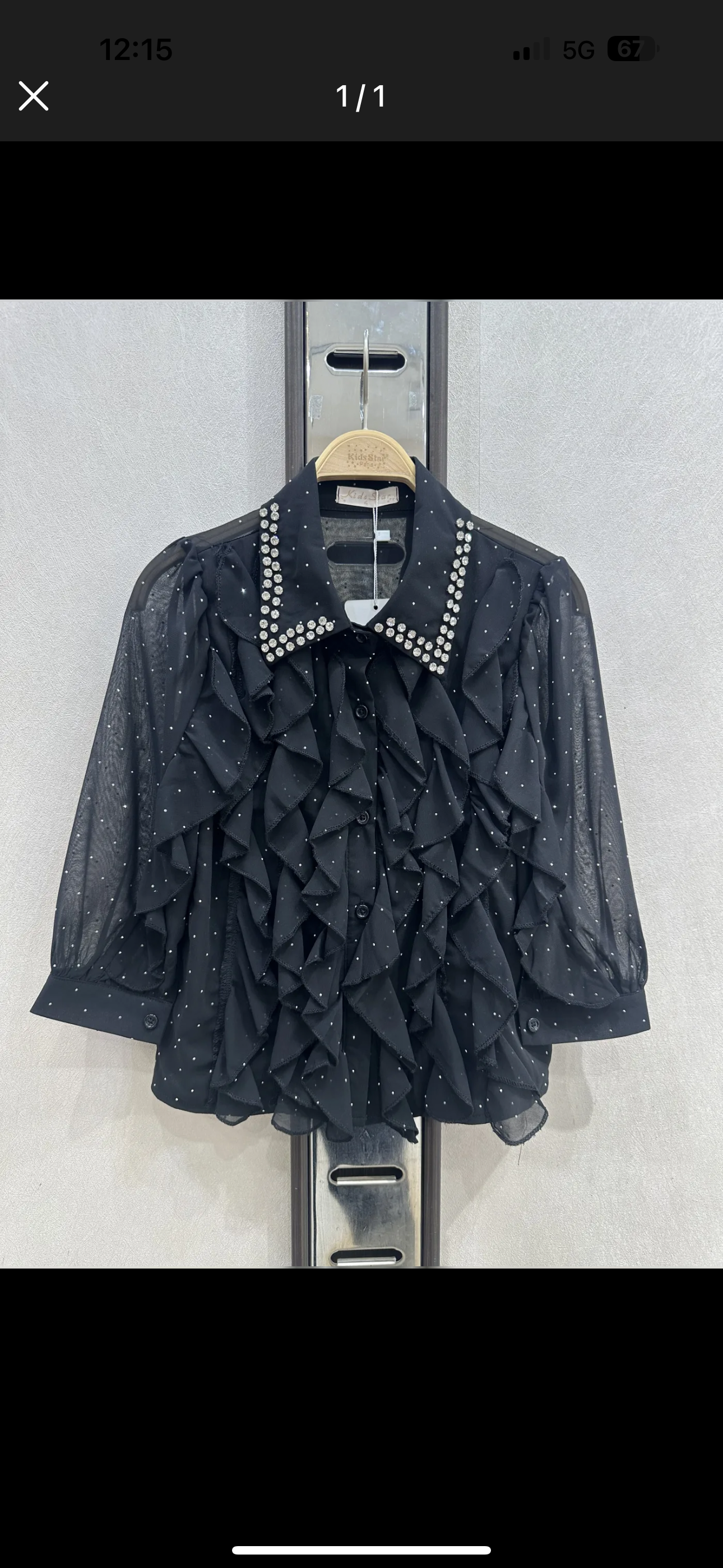 Camicia con rusched glitter