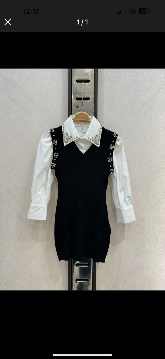 Camicia con vestitino lanettina glitter